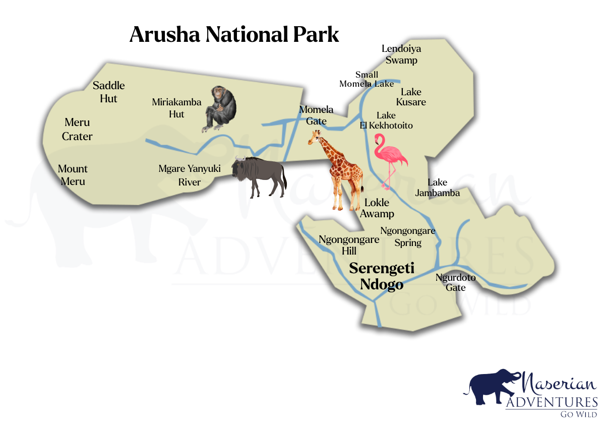 Arusha National Park Map