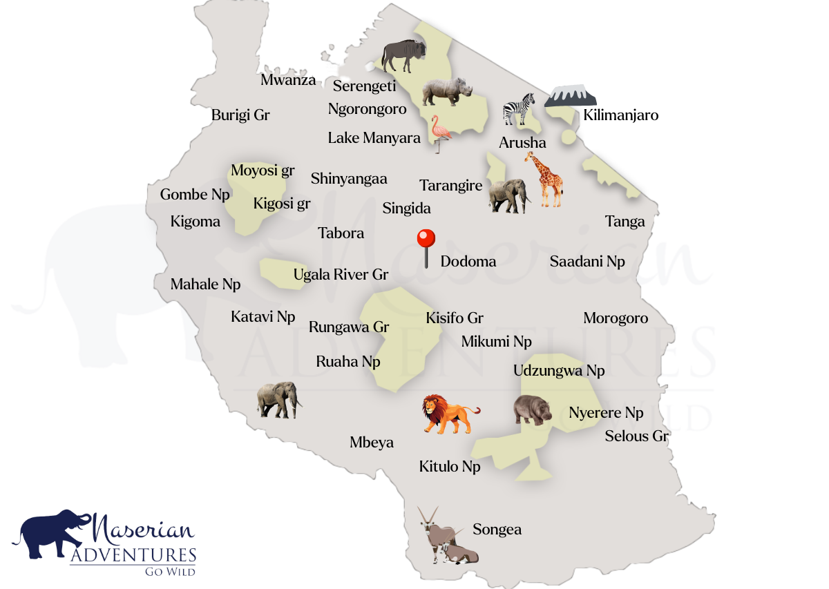 Tanzania Destinations Map